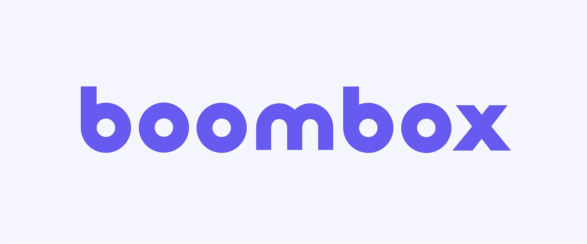 Boombox logo in purple on a light background