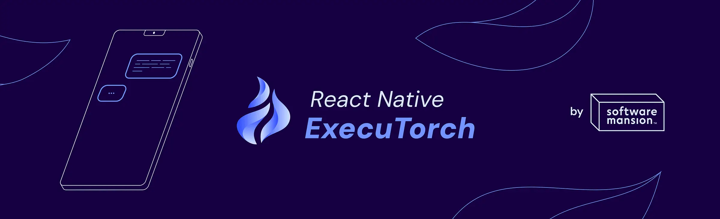 React Native ExecuTorch title graphic with a phone outline and Software Mansion logo